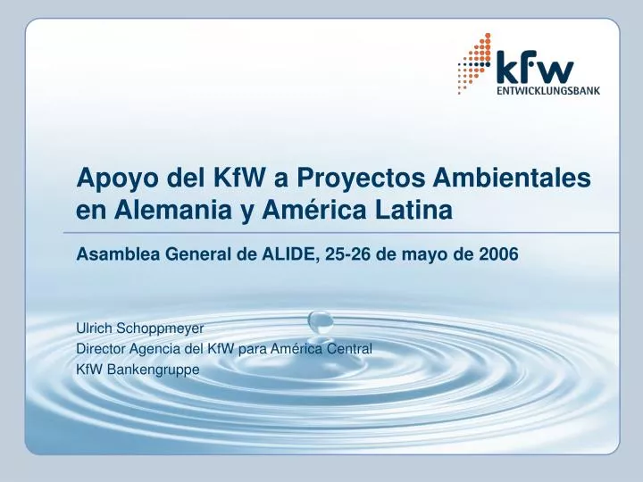 apoyo del kfw a proyectos ambientales en alemania y am rica latina