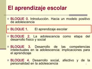 el aprendizaje escolar