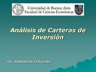 an lisis de carteras de inversi n