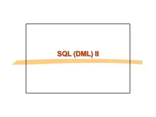 SQL (DML) II