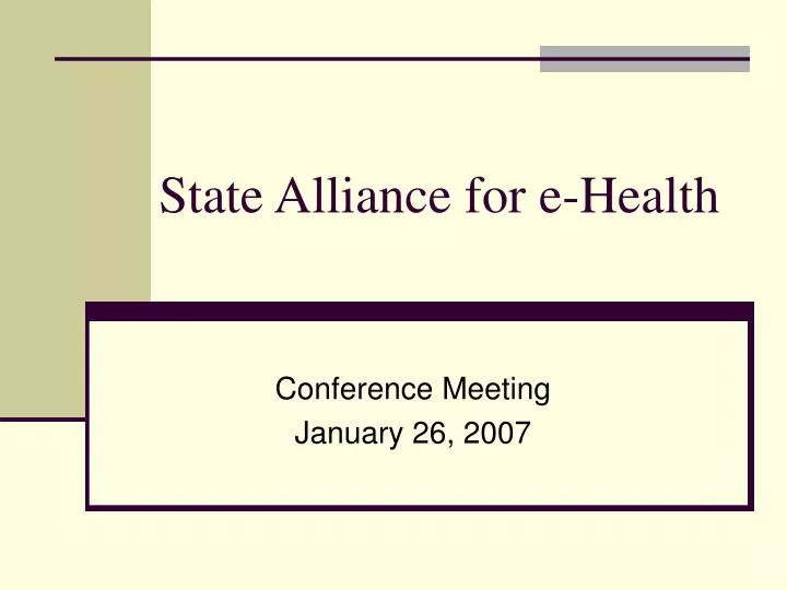 state alliance for e health