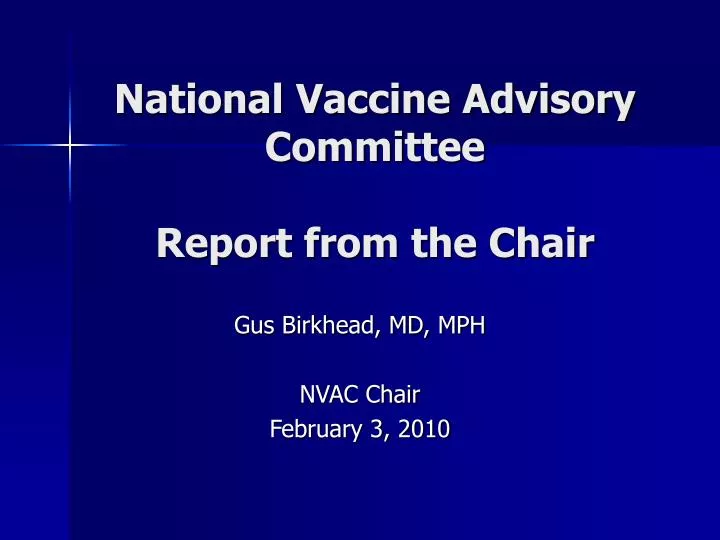 national vaccine advisory committee report from the chair