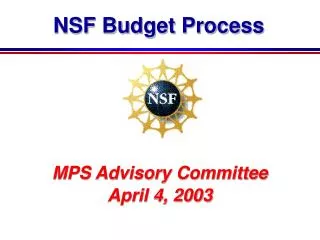 NSF Budget Process