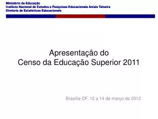 Apresentação do Censo da Educação Superior 2011