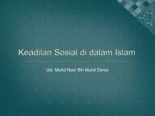 Keadilan Sosial di dalam Islam