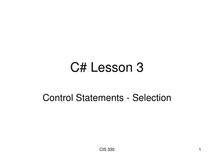 c lesson 3