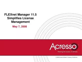 FLEXnet Manager 11.5 Simplifies License Management