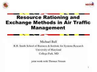 Resource Rationing and Exchange Methods in Air Traffic Management