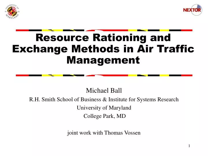 resource rationing and exchange methods in air traffic management