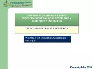 MINISTERIO DE ENERGIA Y MINAS DIRECCION GENERAL DE ELECTRICIDAD Y RECURSOS RENOVABLES
