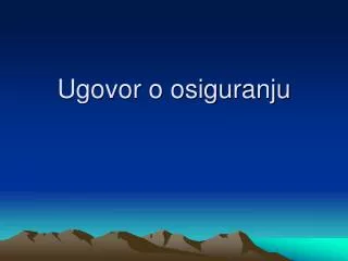 ugovor o osiguranju