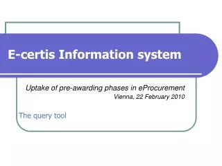 E-certis Information system