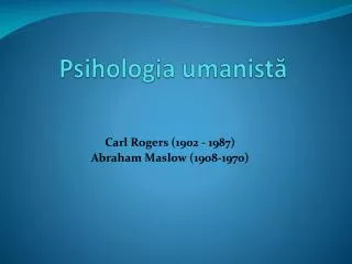 Psihologia umanistă