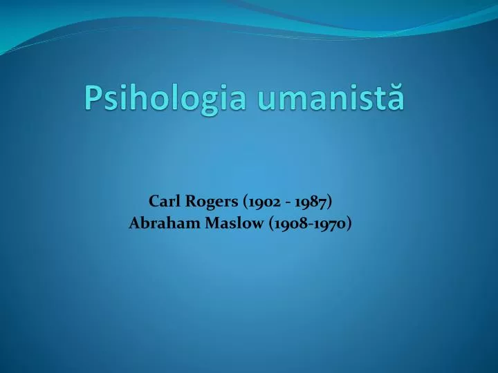 psihologia umanist