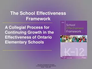 The School Effectiveness Framework