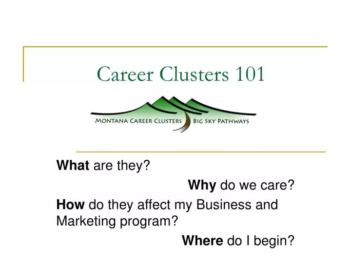 career clusters 101