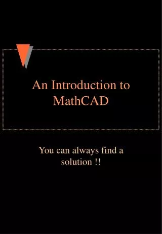 An Introduction to MathCAD