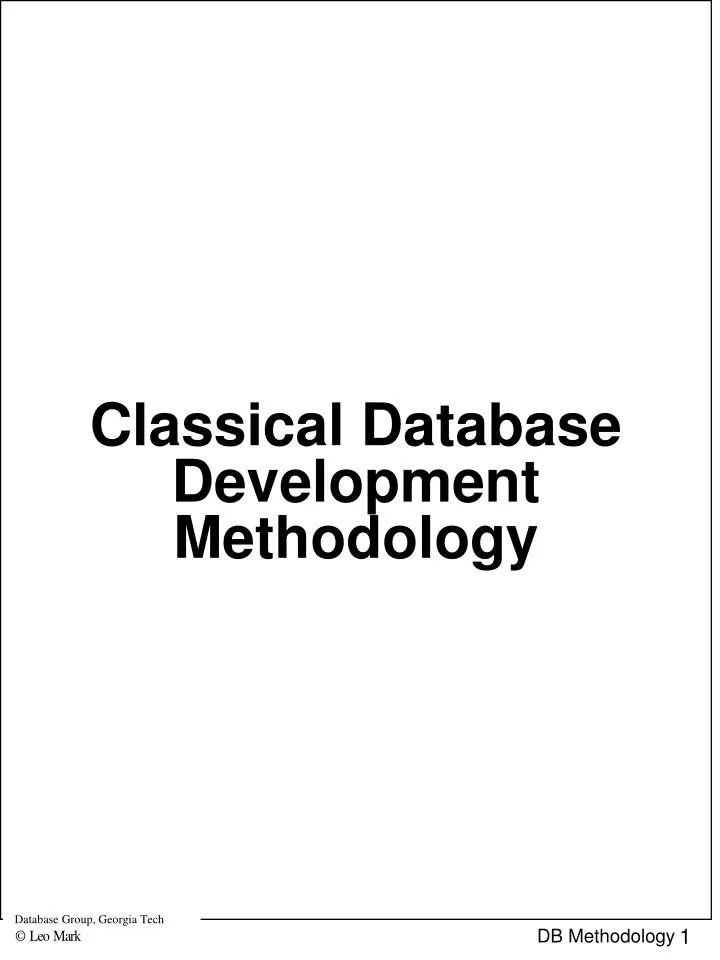 classical database development methodology