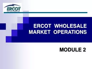 ERCOT WHOLESALE MARKET OPERATIONS