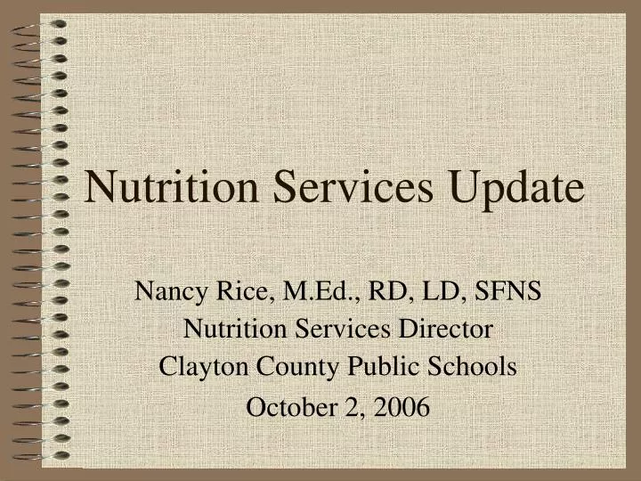 nutrition services update
