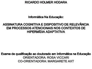 RICARDO HOLMER HODARA Informática Na Educação: