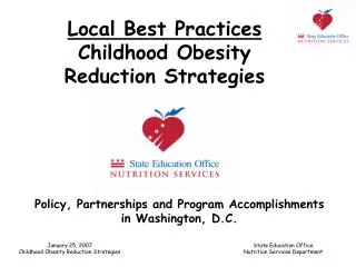 Local Best Practices Childhood Obesity Reduction Strategies