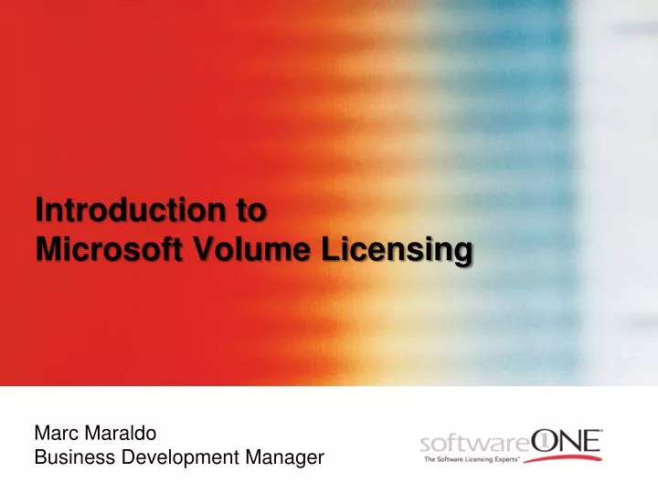 introduction to microsoft volume licensing