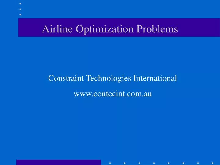airline optimization problems