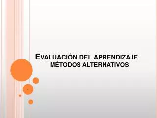 evaluaci n del aprendizaje