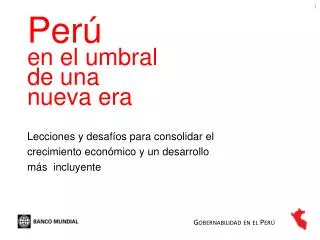 Perú en el umbral de una nueva era