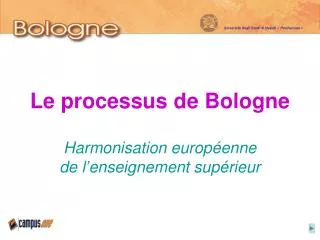 Le processus de Bologne