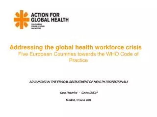 Addressing the global health workforce crisis Five European Countries towards the WHO Code of Practice