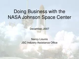 Doing Business with the NASA Johnson Space Center