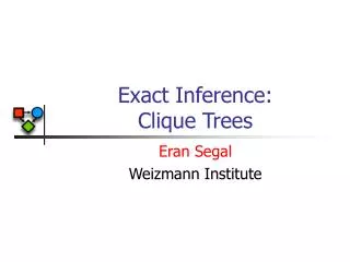 Exact Inference: Clique Trees