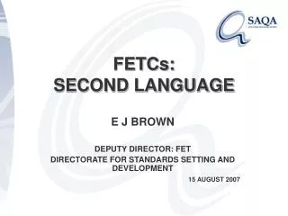 FETCs: SECOND LANGUAGE