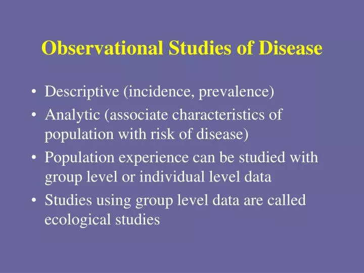 observational studies of disease