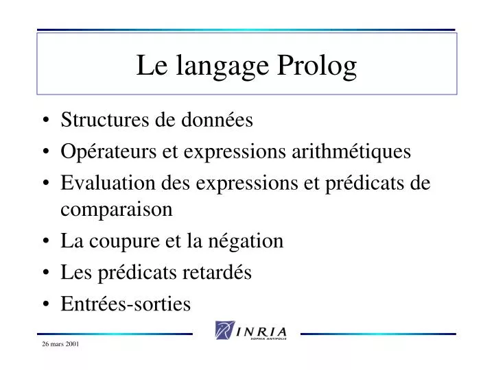 le langage prolog