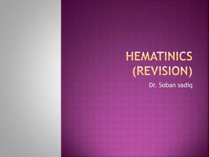 hematinics revision