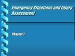 Emergency Situations and Injury Assessment - slide 1
