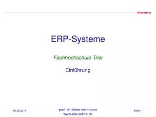 ERP-Systeme Fachhochschule Trier Einführung