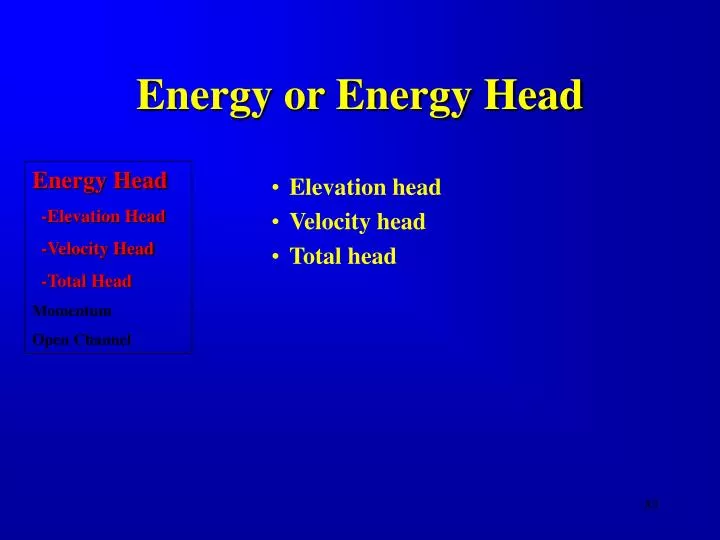 energy or energy head