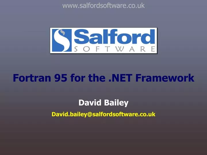 fortran 95 for the net framework