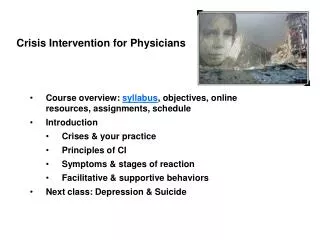 Crisis Intervention for Physicians