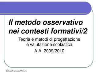 il metodo osservativo nei contesti formativi 2