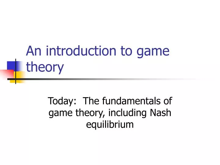 an introduction to game theory