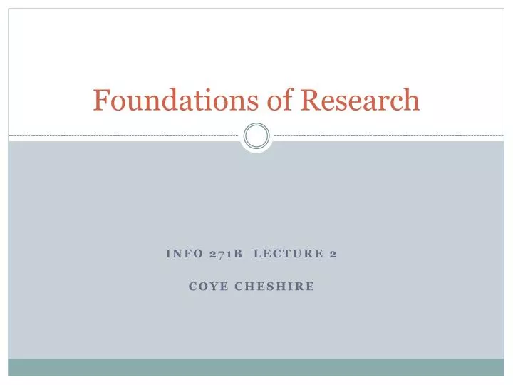 foundations of research