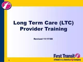 Long Term Care (LTC) Provider Training