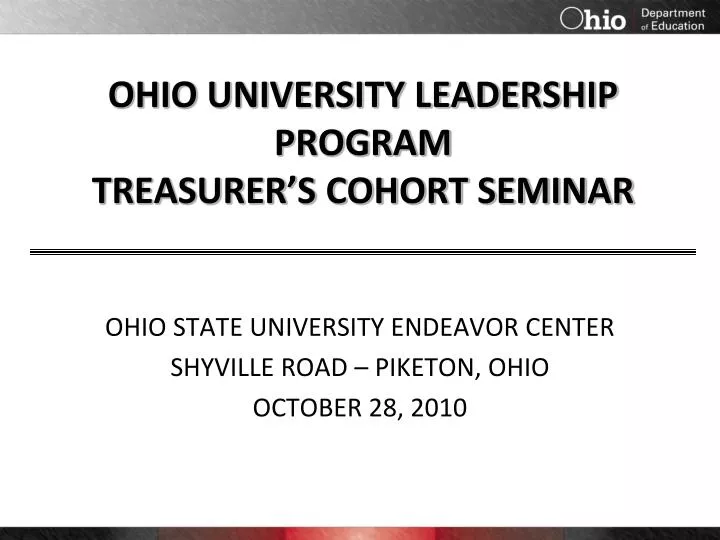ohio university leadership program treasurer s cohort seminar