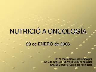 nutrici a oncolog a