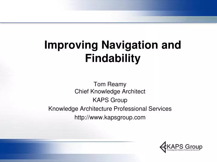 improving navigation and findability